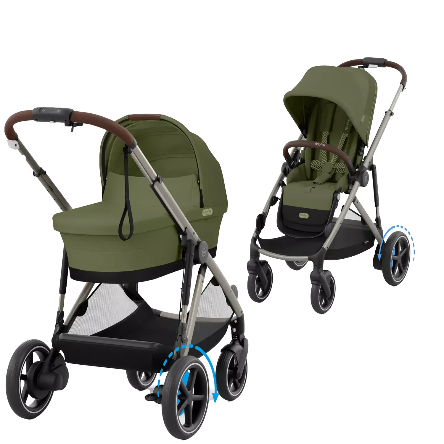 CYBEX e Gazelle S Kombikinderwagen 2in1 Moss Green – CYBEX e Gazelle S Taupe/Moss Green bei babybrands.de kaufen ✓ sicher, einfach & bequem online bestellen ✓
