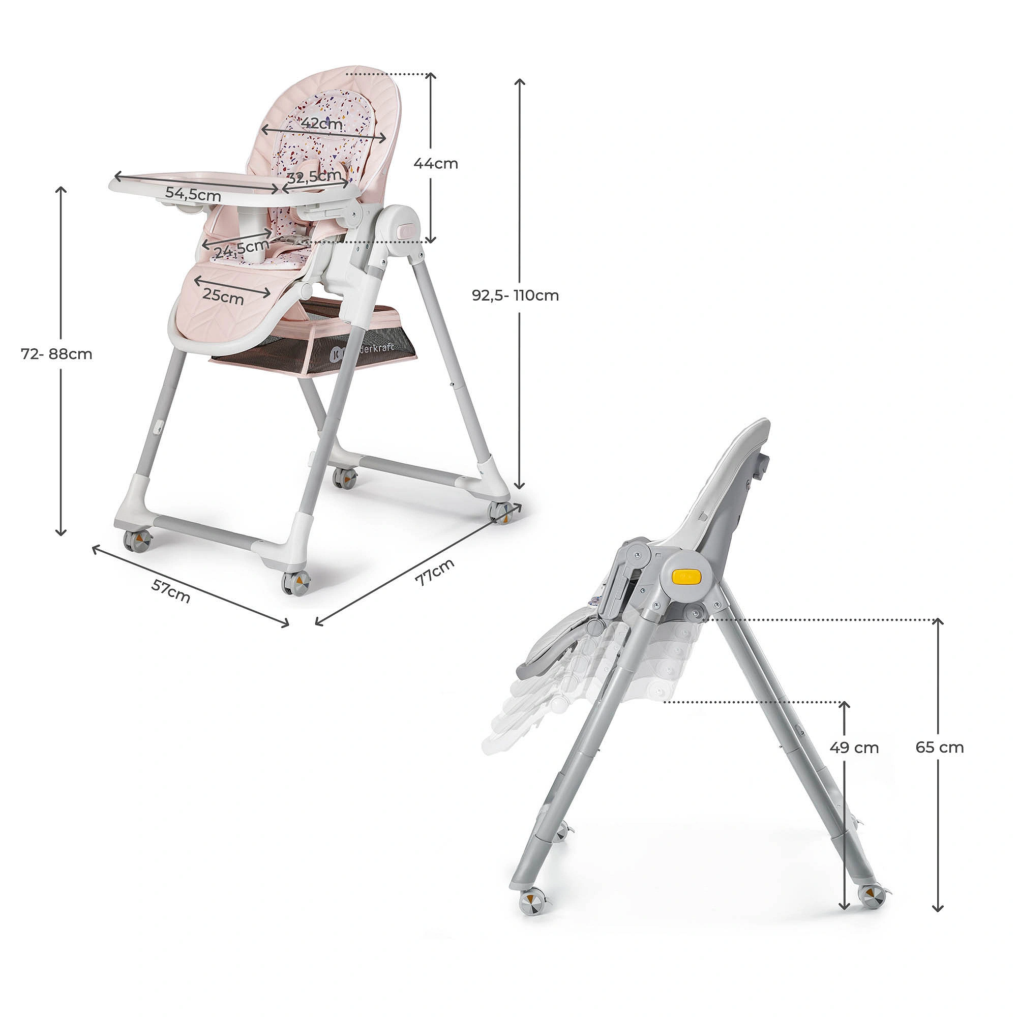Kinderkraft Hochstuhl LASTREE Grau