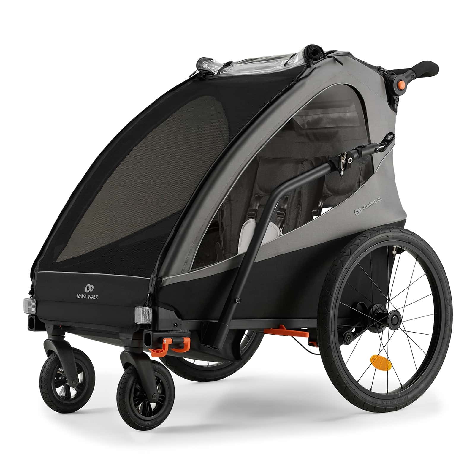 Kinderkraft Fahrradanhänger 2in1 NAVA WALK Grau