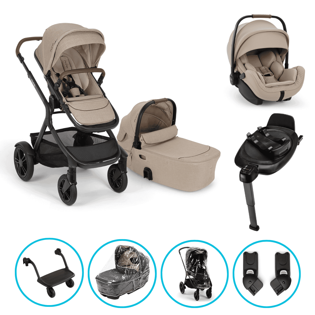 Nuna Demi Next 4in1 Kinderwagen Set Cosmopolitan inkl. Arra Flex Cosmopolitan, Base Next und Rider Board