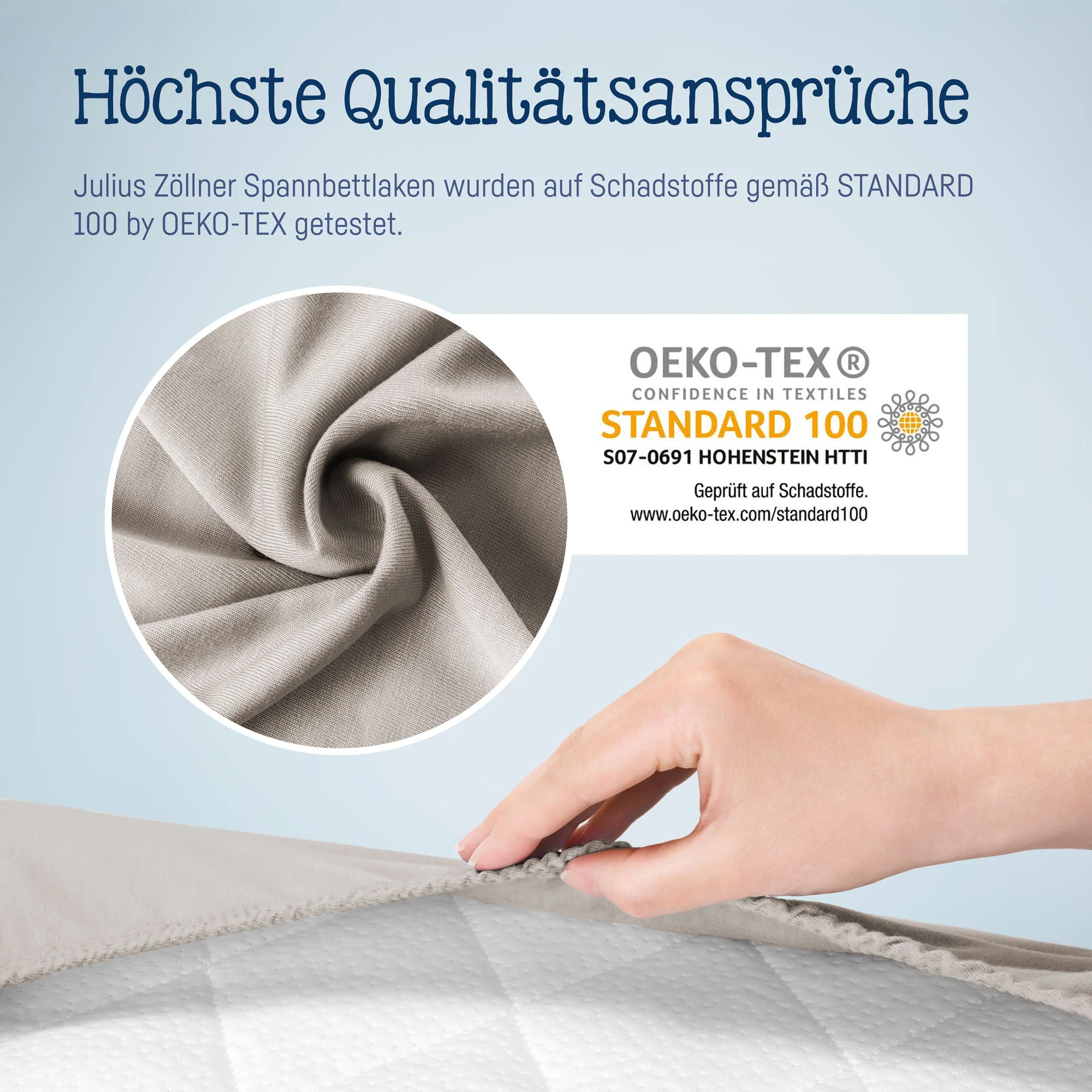 Zöllner Jersey Spannbetttuch Kinderbett 60/120 - 70/140 - taupe
