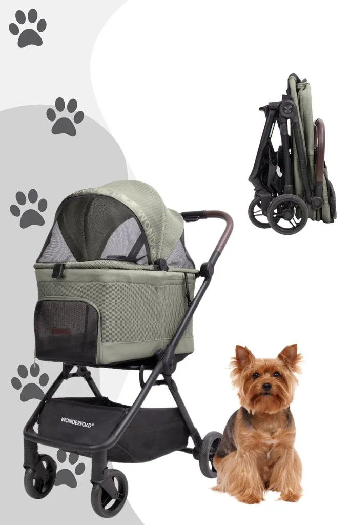 Wonderfold Bella-Haustier-Buggy Grün