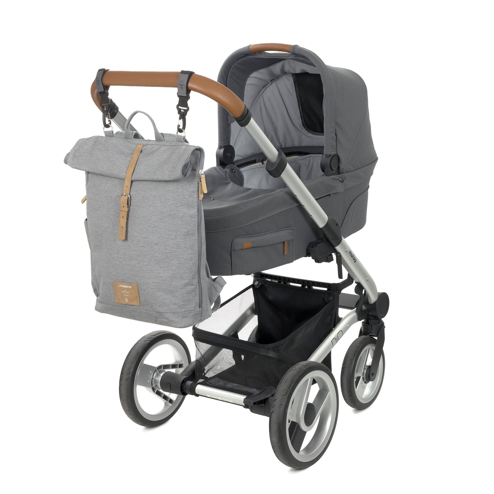 Lässig Wickelrucksack - Rolltop Backpack Grey Melange Lässig Wickelrucksack - Rolltop Backpack Grey Melange