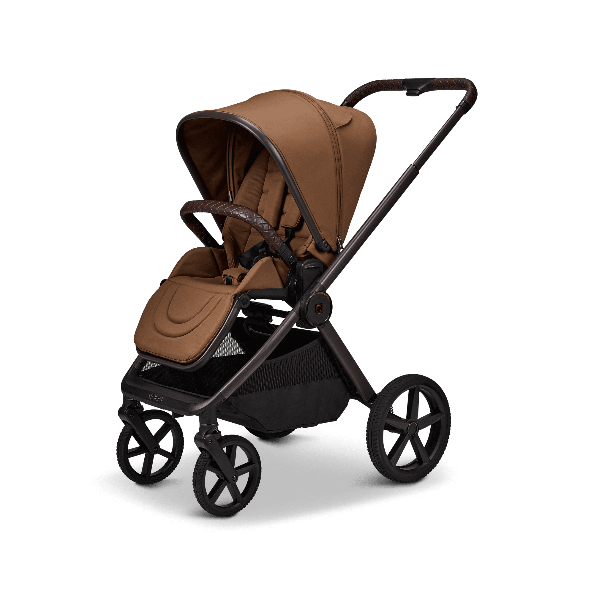 Moon GIO Fold Kombikinderwagen Cognac mit Lightweight-Rädern