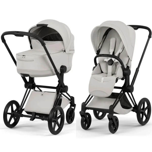  Cybex Priam Style Kinderwagen Set 3in1 Matt Black / City Grey inkl. Cloud T Plus Sepia Black