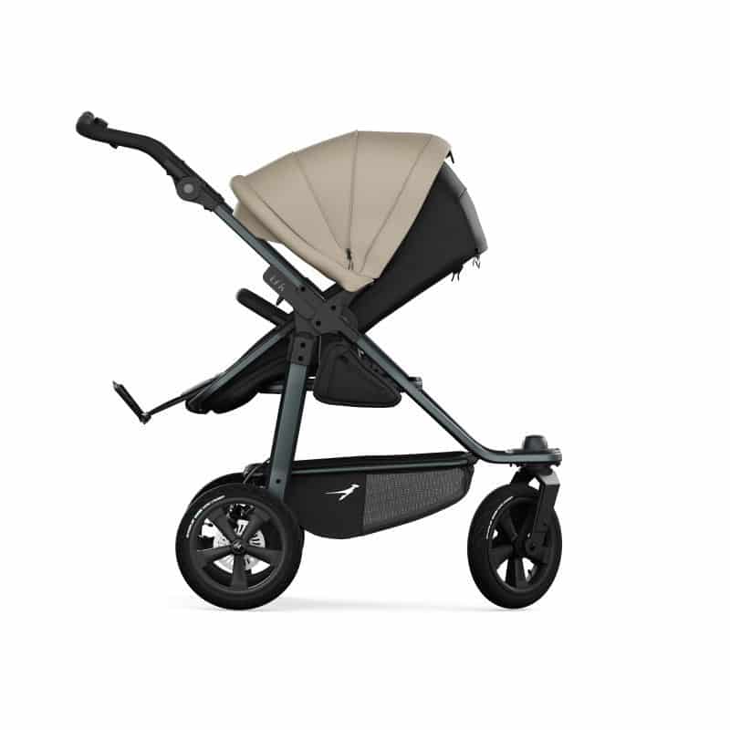 TFK Mono 3 4in1 Kinderwagen Set Sand mit Cybex Cloud T i-Size Sepia Black, CYBEX Base T & TFK Mono Adapter