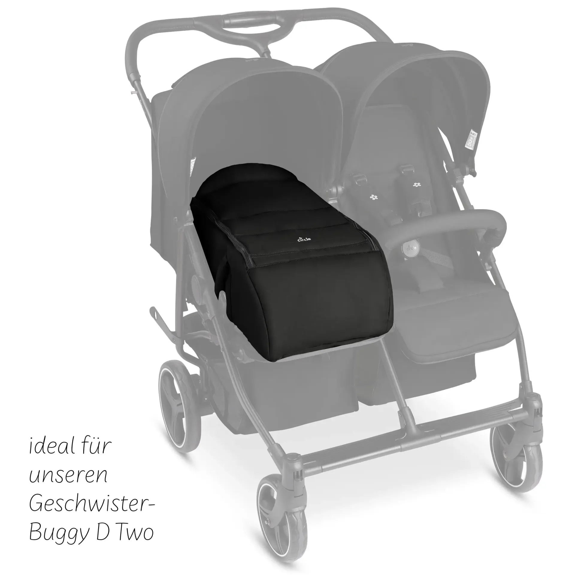 Circle Baby-Tragetasche für Geschwisterkinderwagen D Two - Black