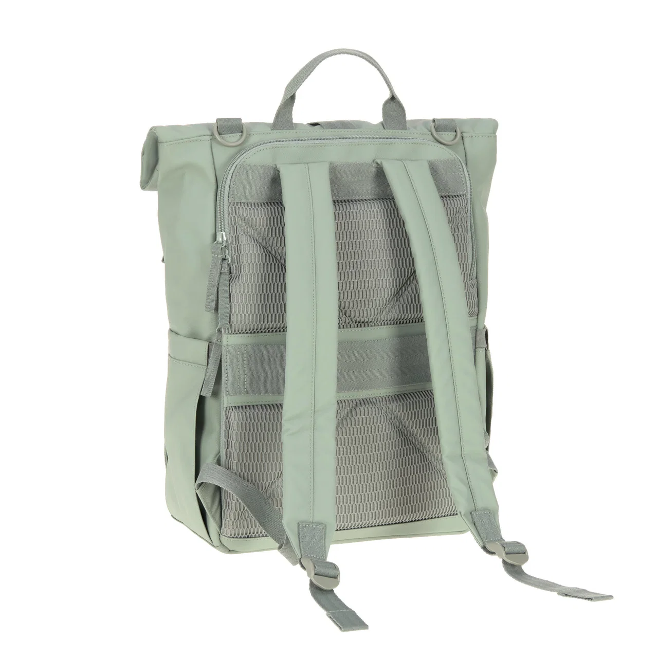 Lässig Wickelrucksack - Rolltop Backpack Silbergrün