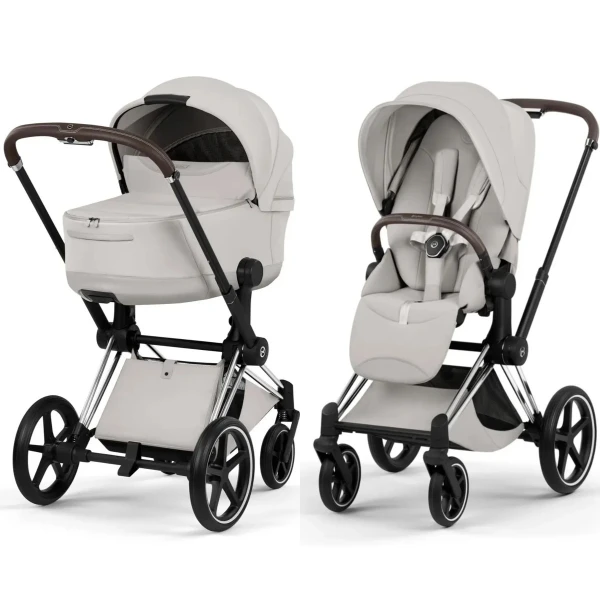  Cybex Priam Style Kinderwagen Set 3in1 Chrome Brown / City Grey inkl. Cloud T Sepia Black