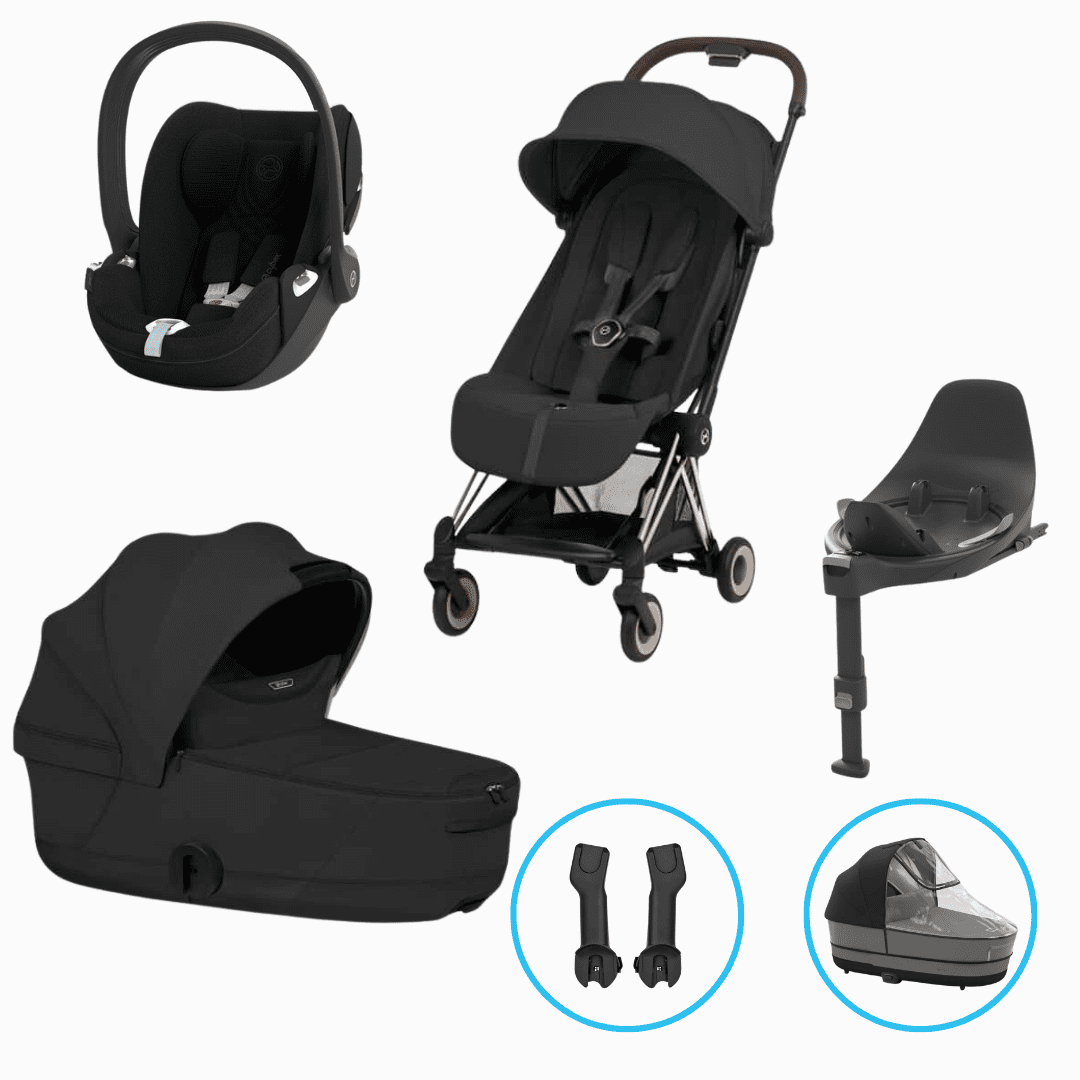 Cybex Coya Style 6in1 Kinderwagen Set Rosegold/Sepia Black inkl. Cloud T Plus Sepia Black und Base T