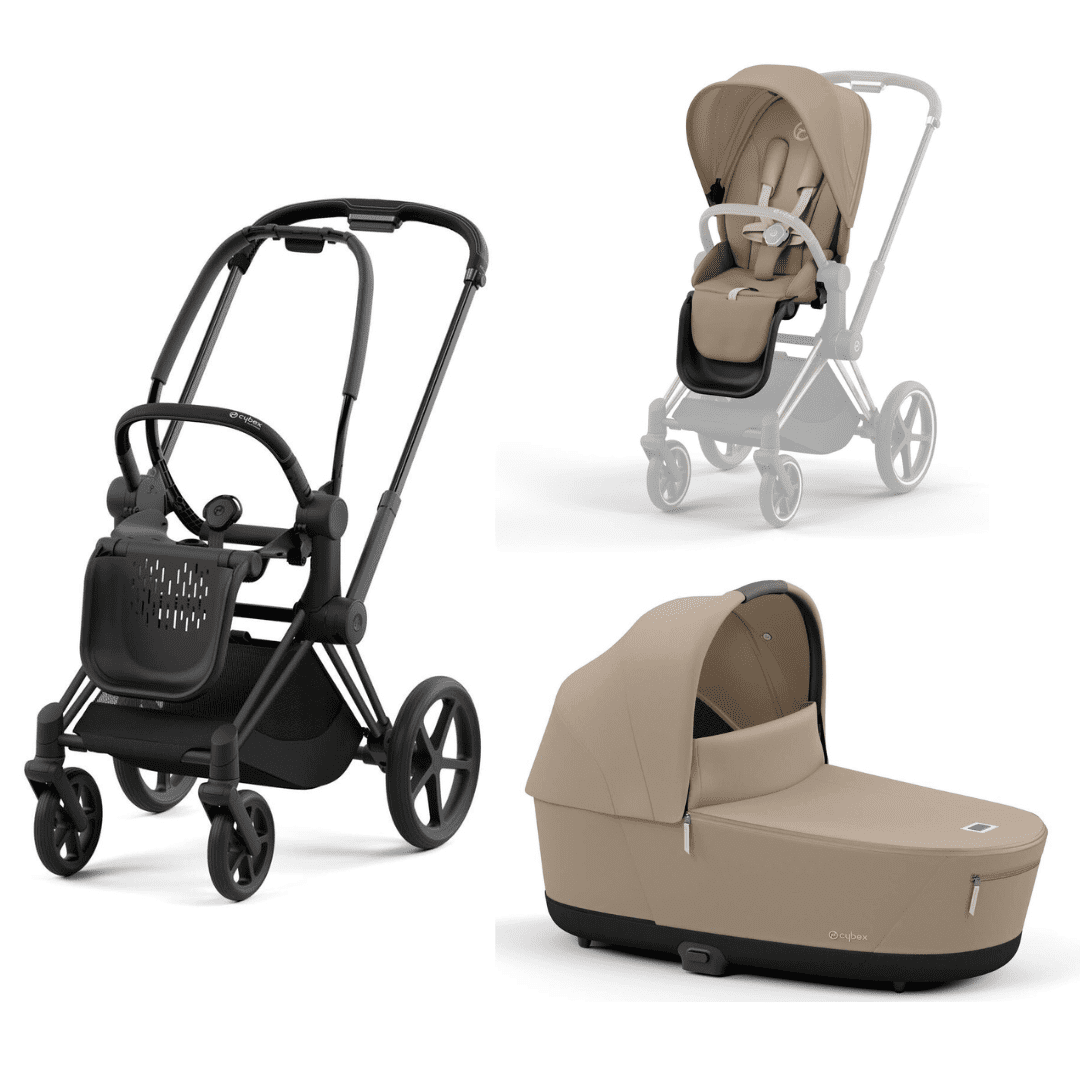 CYBEX PRIAM Kombikinderwagen matt black Cozy Beige CYBEX PRIAM Kombikinderwagen matt black Cozy Beige
