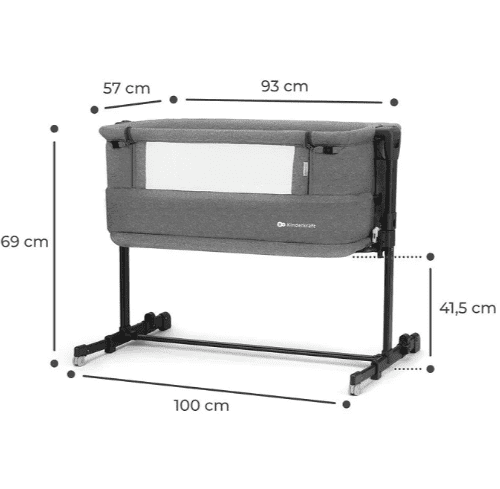 Kinderkraft 3in1 Beistellbett NESTE GROW grau