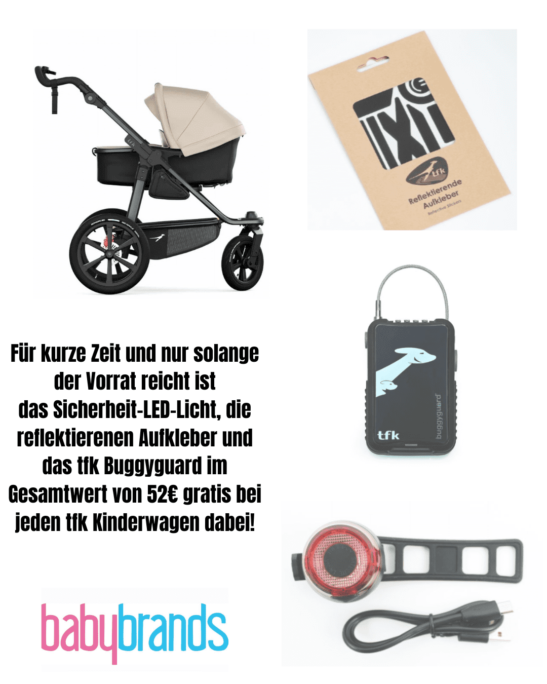 TFK Pro - Kombikinderwagen (inkl. Sicherheitskit bis zum 31.07.2025) - sand