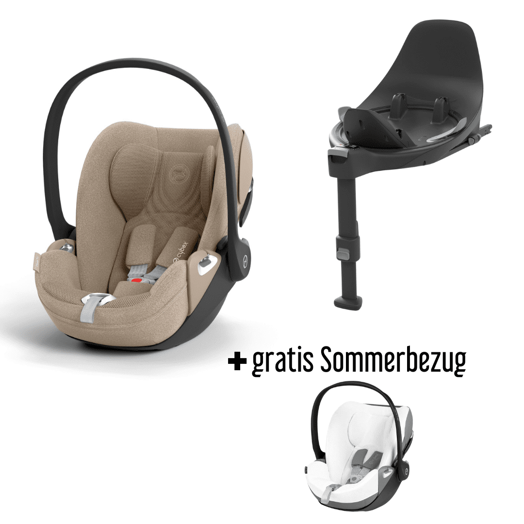 CYBEX Cloud T i-Size Plus Cozy beige Babyschale inkl. Base T + gratis Sommerbezug  CYBEX Cloud T i-Size Plus Cozy beige Babyschale inkl. Base T + gratis Sommerbezug