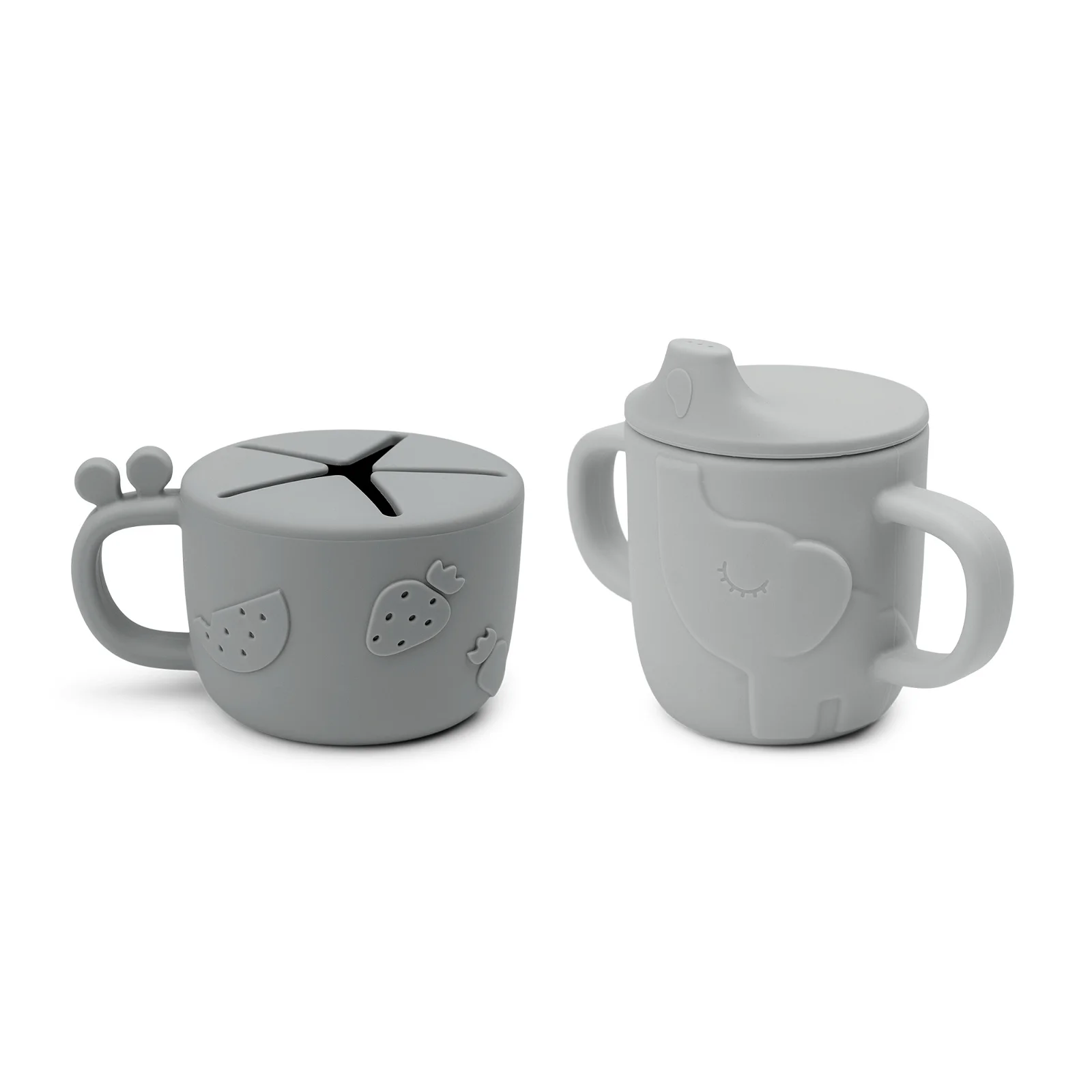 Done by Deer - Peekaboo Snack & Trinkbecher Set Grey Done by Deer - Peekaboo Snack & Trinkbecher Set Grey