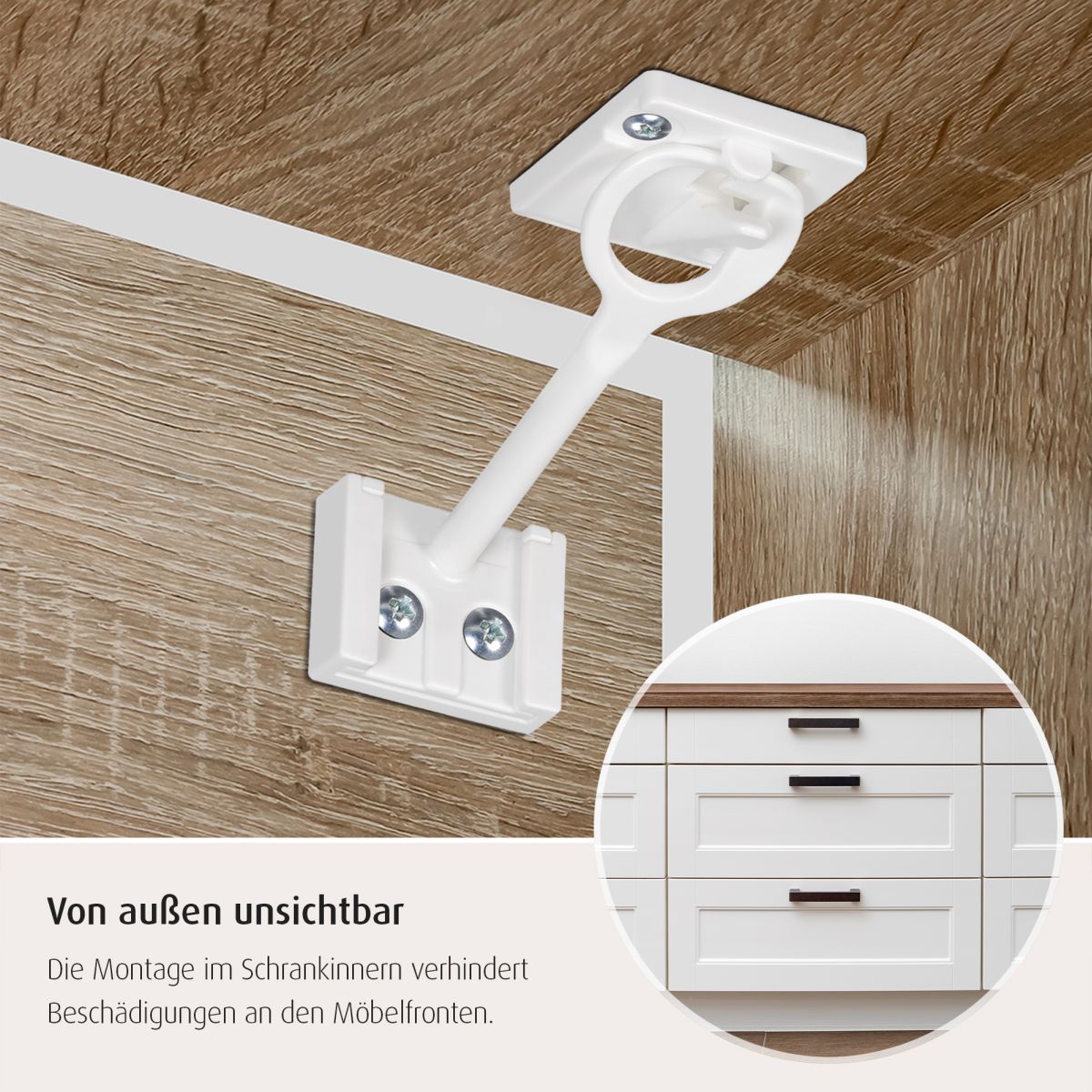 Reer Schrank- und Schubladensicherung mit Montagehilfe - 3er Pack