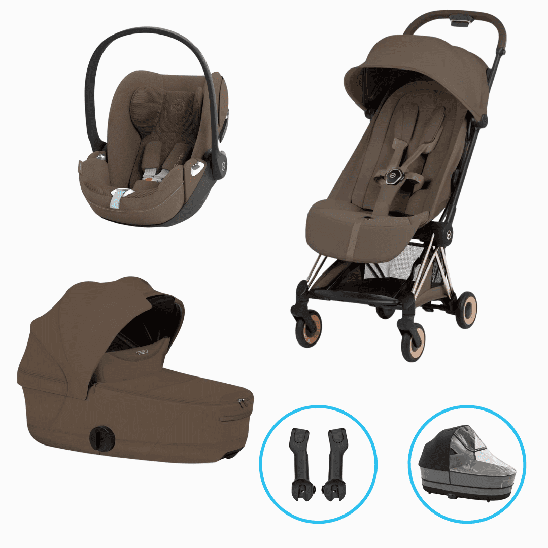 Cybex Coya Style 5in1 Kinderwagen Set Rosegold/Coconut Brown inkl. Cloud T Plus Coconut Brown