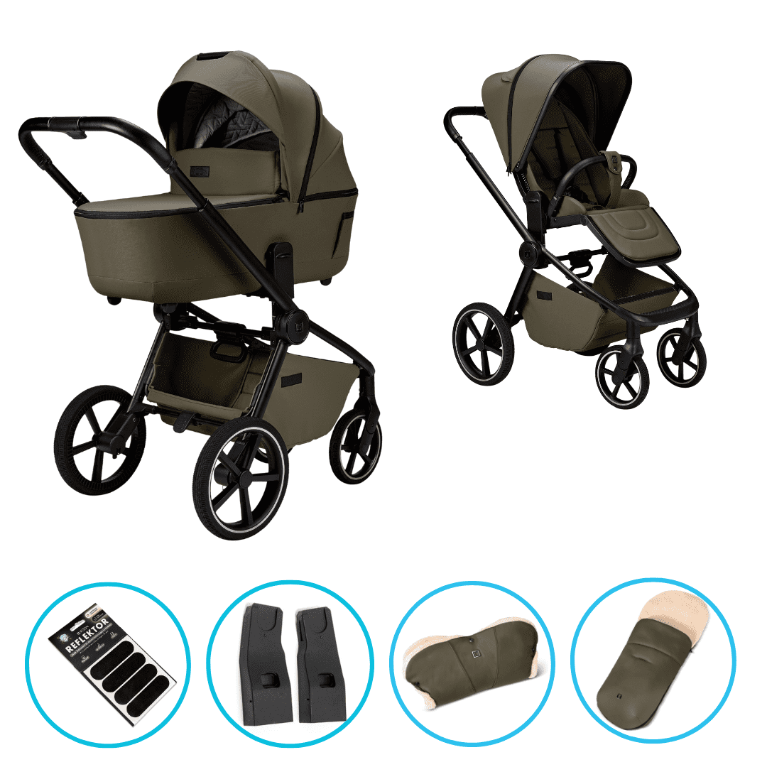 Moon RESEA 2.0 Moss Kombikinderwagen inkl. Fußsack und Handmuff
