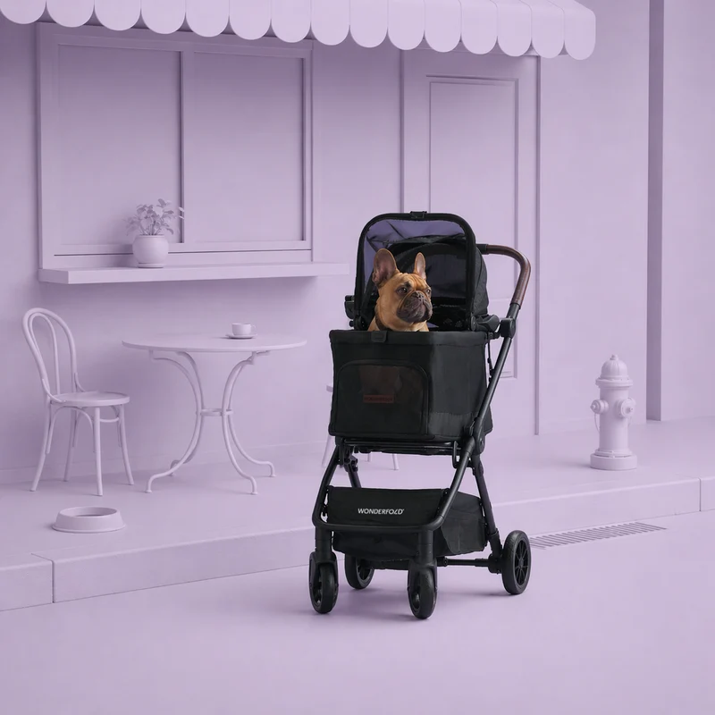 Wonderfold Bella-Haustier-Buggy Schwarz