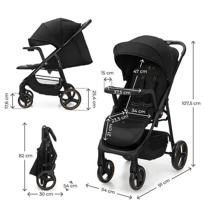 Kinderkraft Buggy TRIG 3 mit Tablett Schwarz