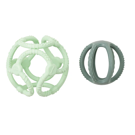 Nattou Silikon Beißring 2er-Set Grün