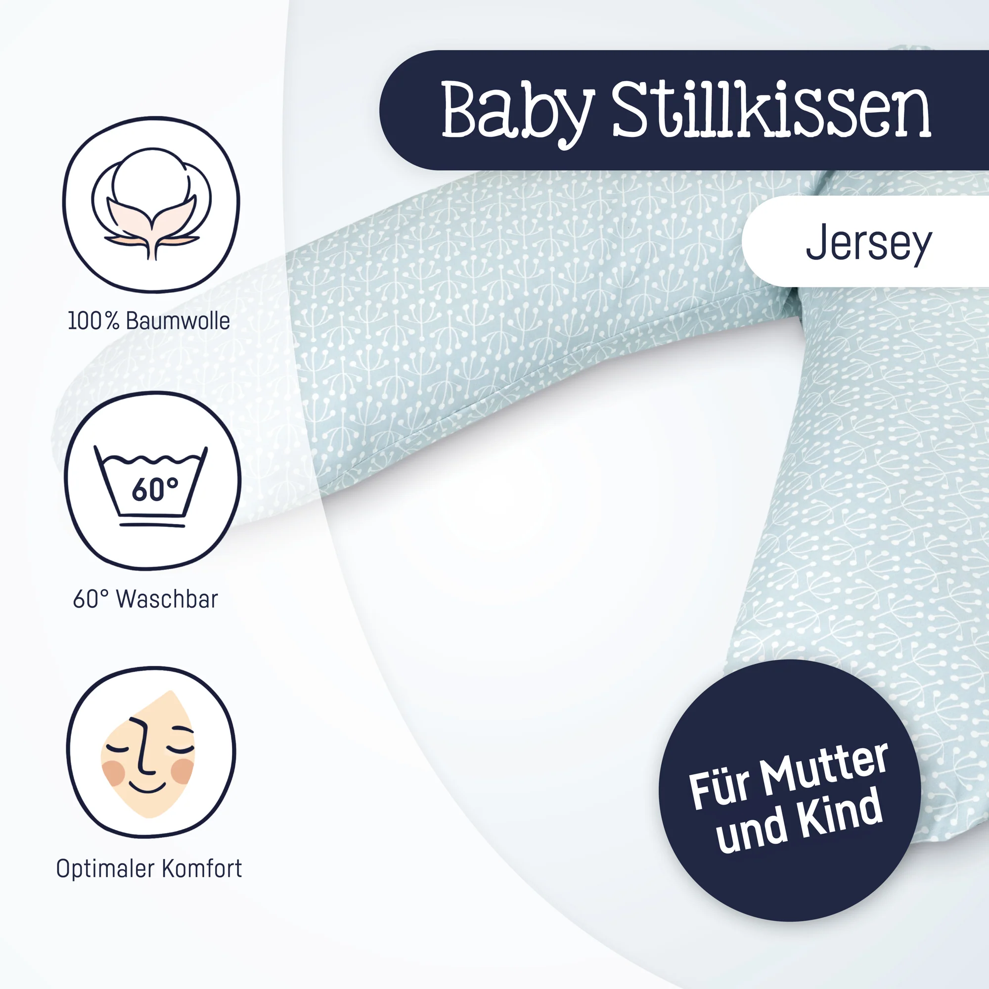 personalisiertes Stillkissen Jersey Cotton mit Namen - Zöllner