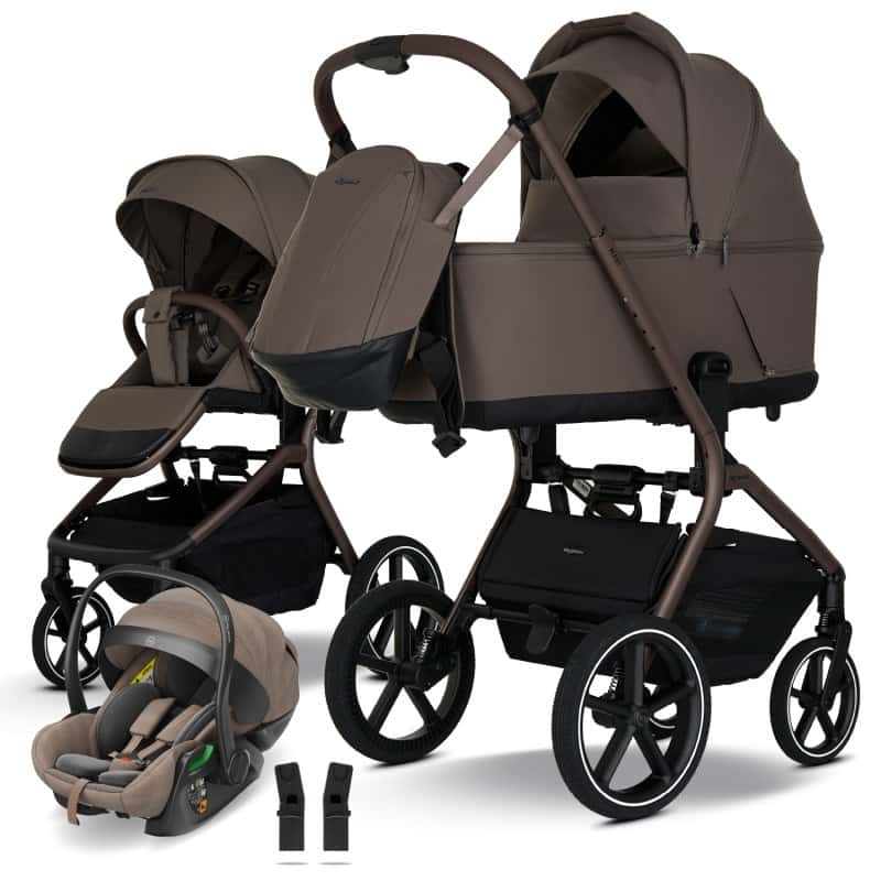 my junior MAVI 4in1 Kinderwagen-Set Mocca Brown inkl. AURA ergo 2 Hazel