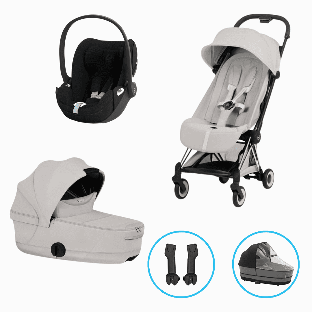 Cybex Coya Style 5in1 Kinderwagen Set Chrome Brown/City Grey  inkl. Cloud T Plus Sepia Back