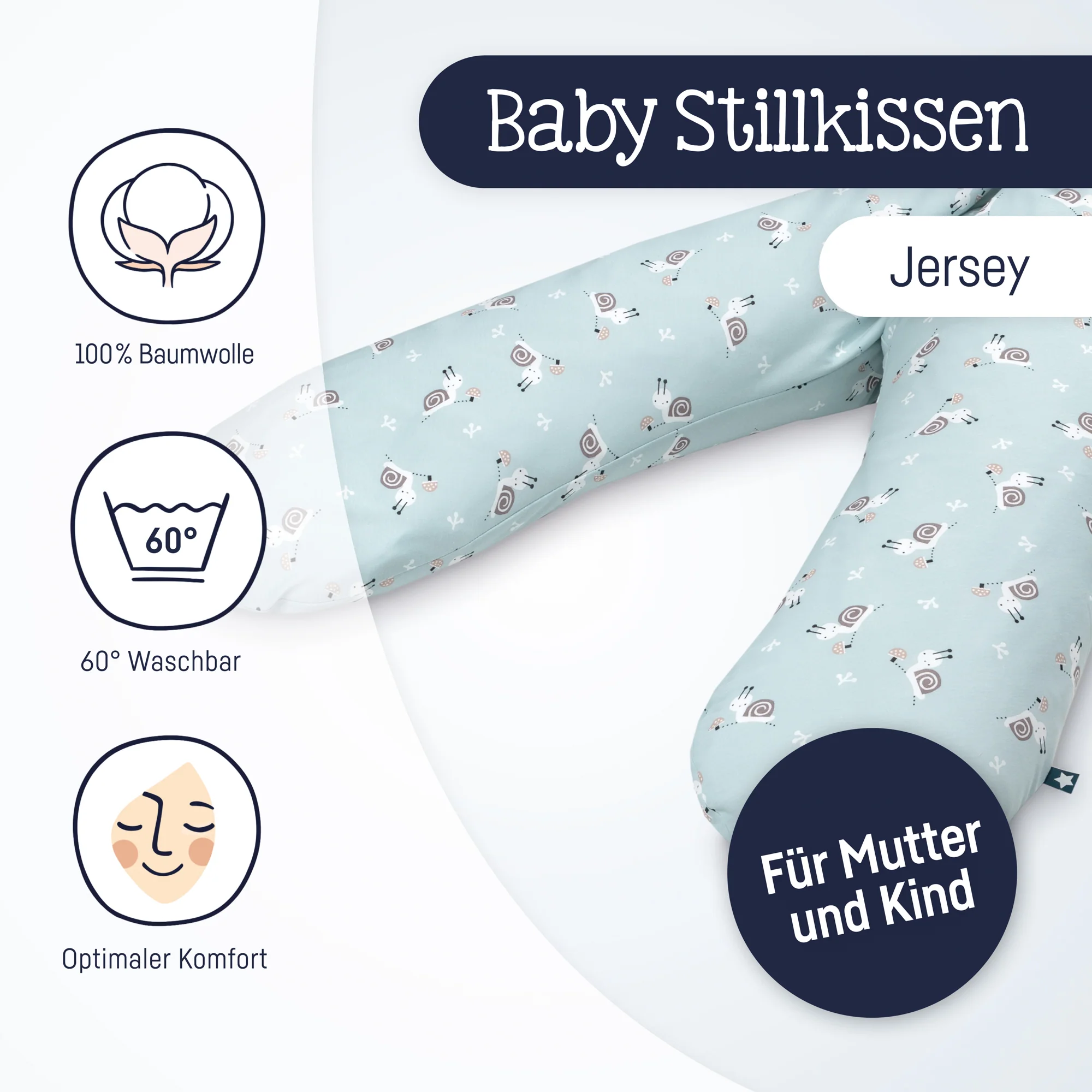 personalisiertes Stillkissen Jersey Cotton mit Namen - Zöllner