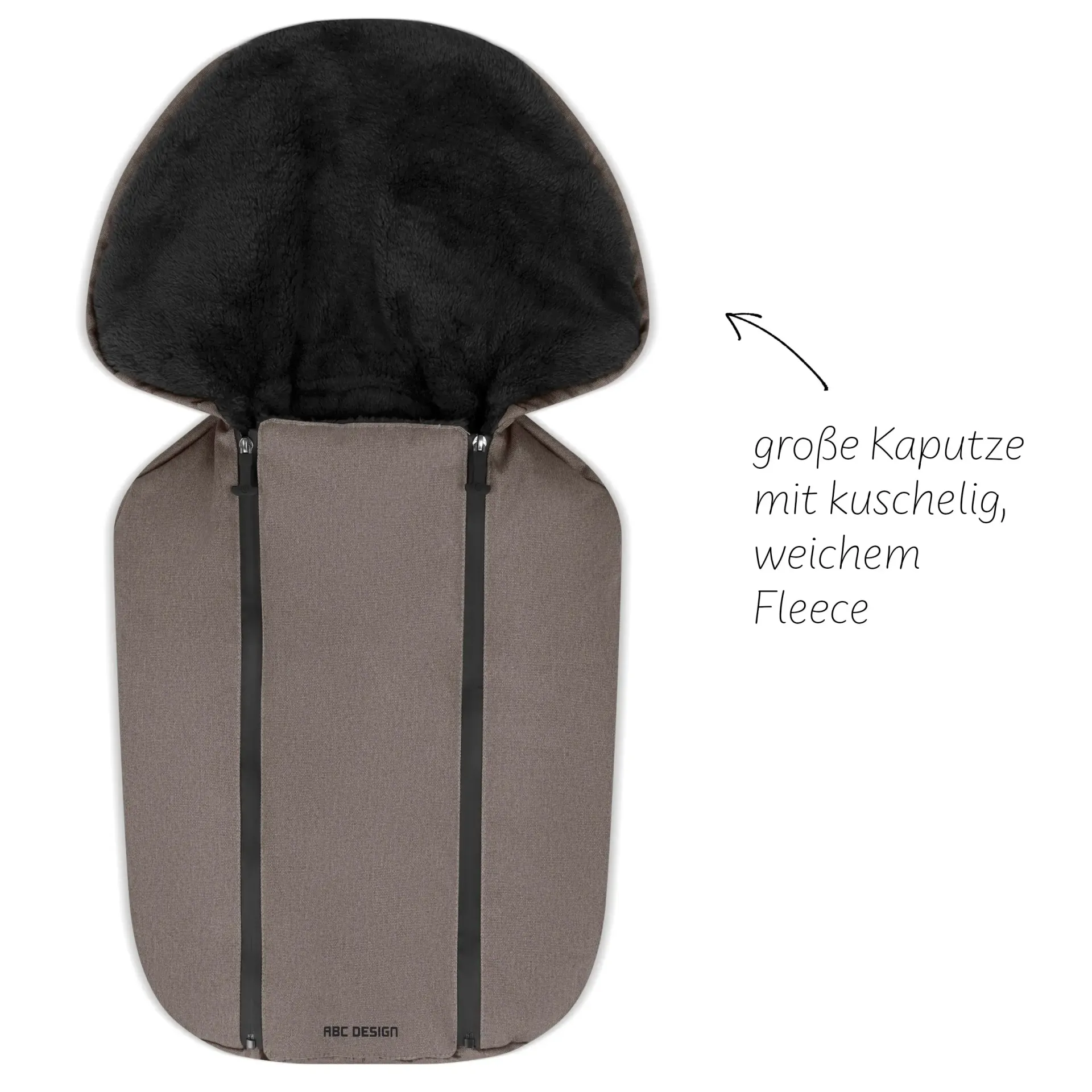 hellbrauner fußsack mit großer kaputze und kuschelig weichem fleece hellbrauner fußsack mit großer kaputze und kuschelig weichem fleece