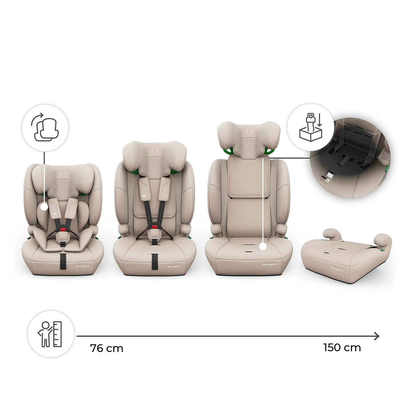 Kinderkraft COMFORT UP 2 PLUS i-Size Kindersitz Beige