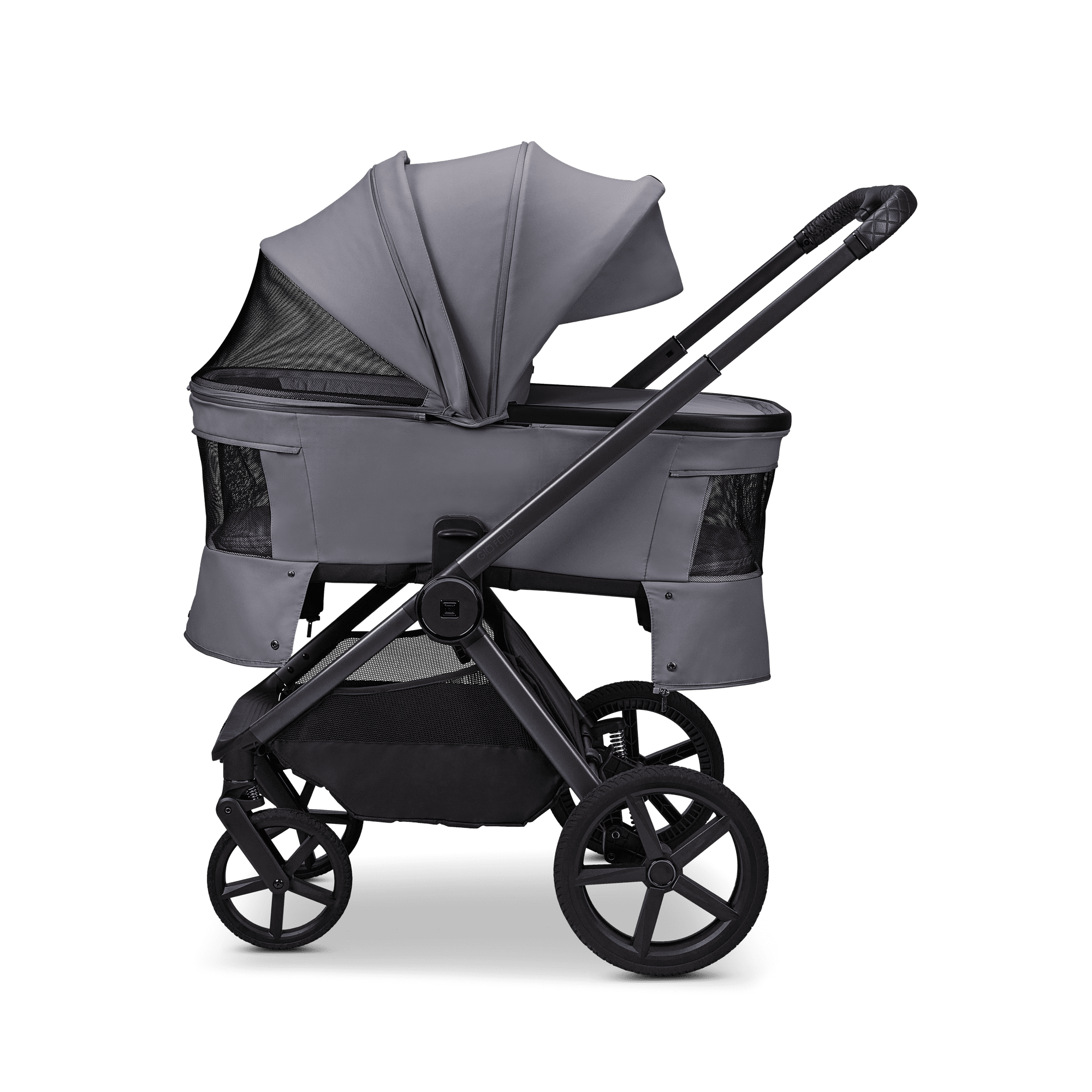 Moon GIO Fold 3in 1 Kombikinderwagen Graphite mit Babyschale Cosmo 2.0 und Lightweight-Rädern