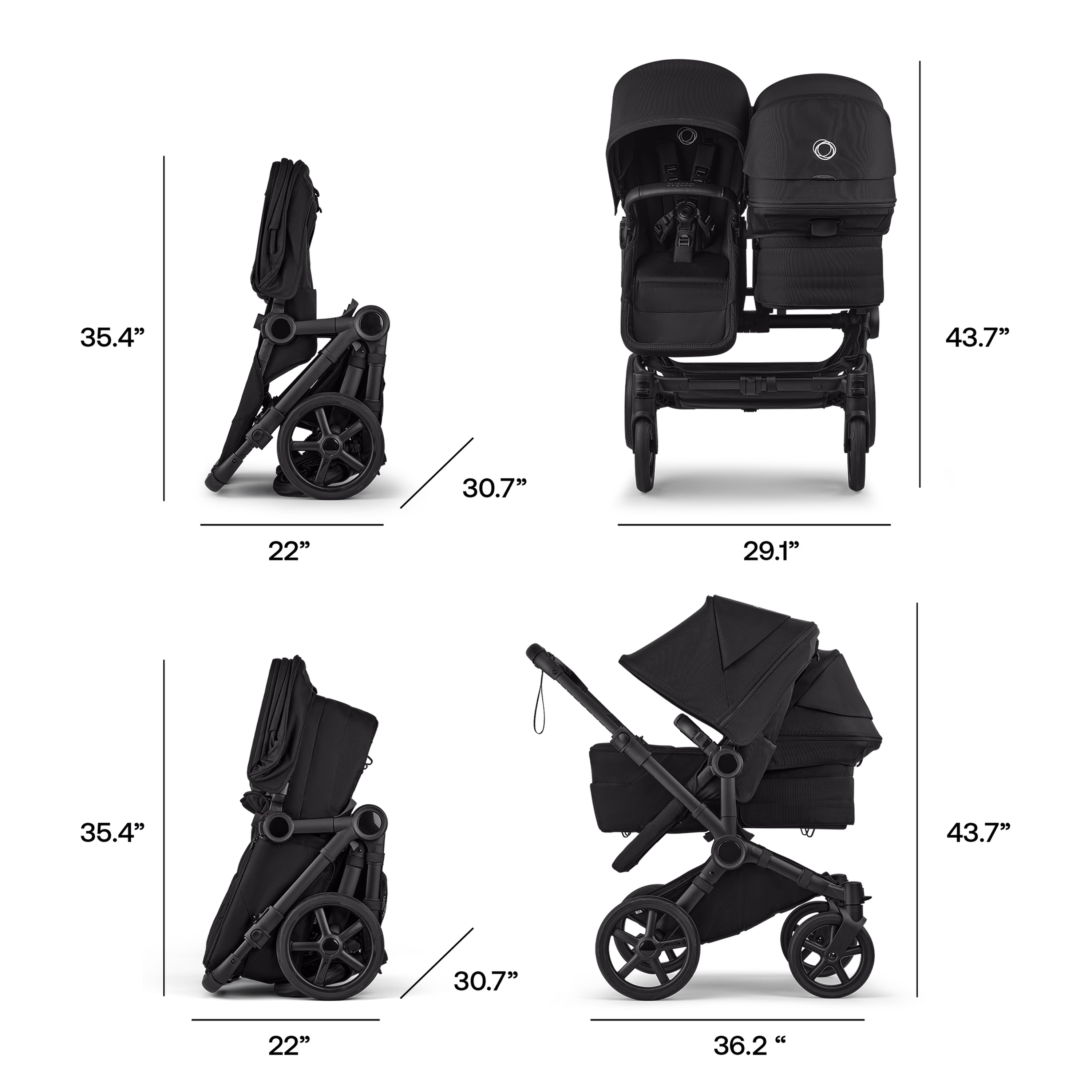 Bugaboo Donkey 6 Twin - Deep Indigo