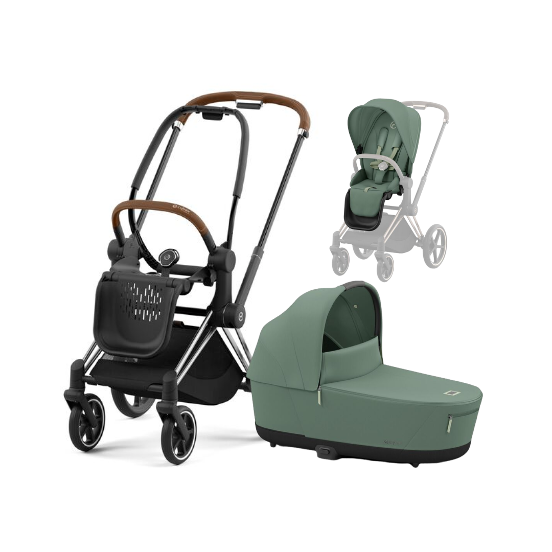 CYBEX PRIAM Kombikinderwagen chrome brown leaf green CYBEX PRIAM Kombikinderwagen chrome brown leaf green