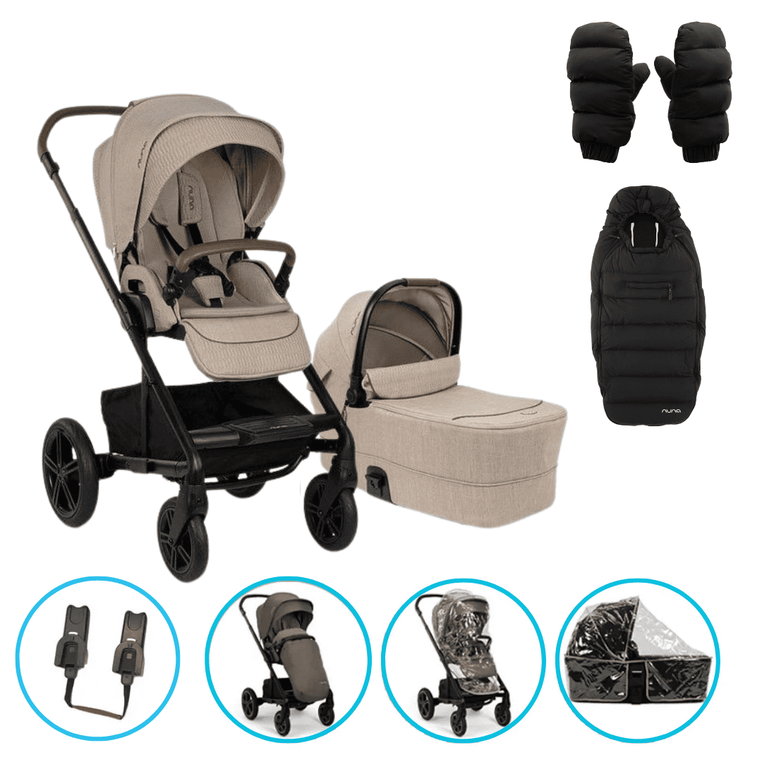 Nuna MIXX next 2in1 Kombikinderwagen Cosmopolitan inkl. Winterset Caviar & gratis Zubehör