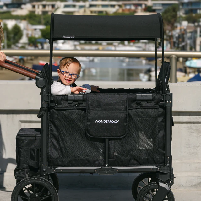 Wonderfold W2 Luxe Pro KinderVan 2-Sitzer - Schwarz