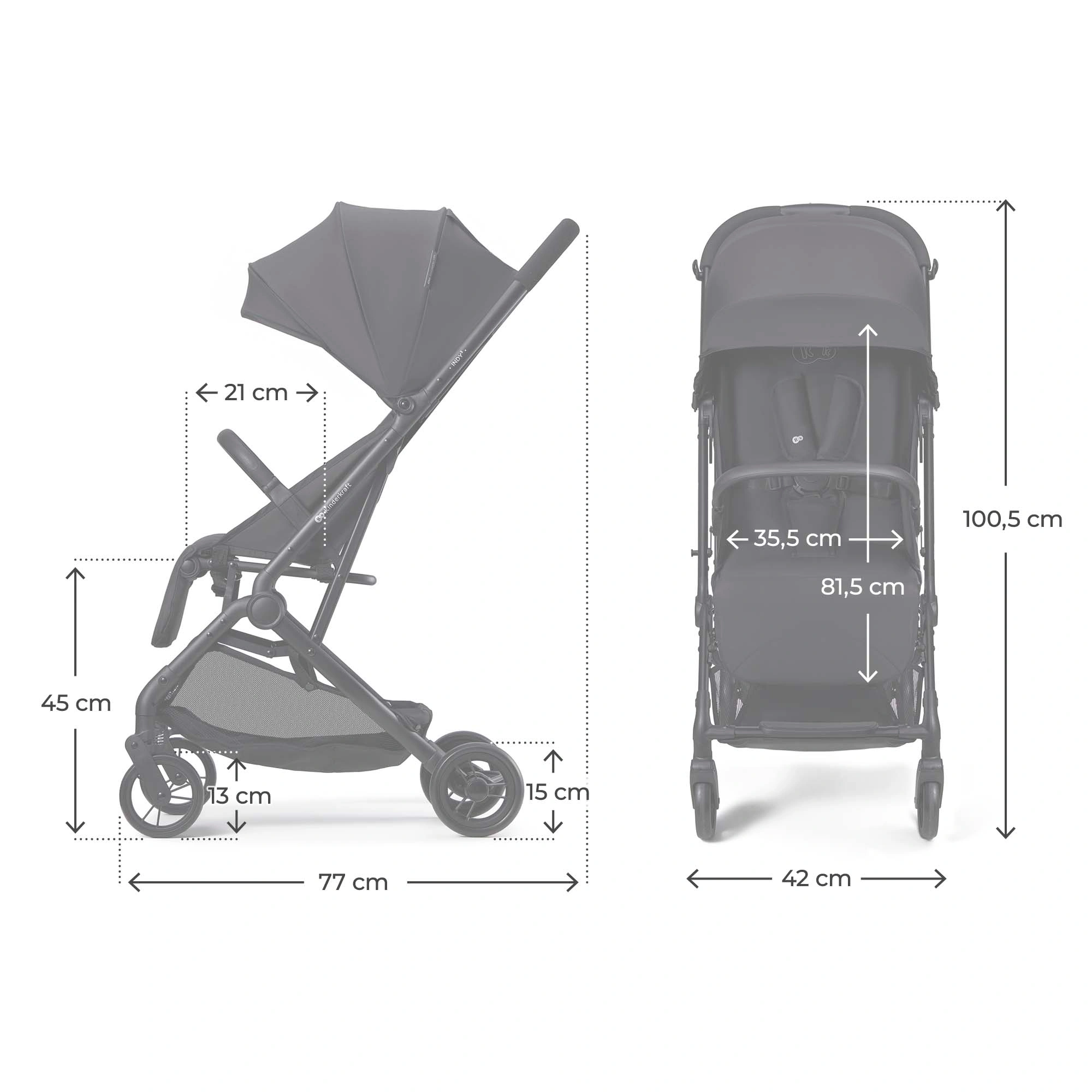 Kinderkraft City-Buggy INDY 3 Cool Black