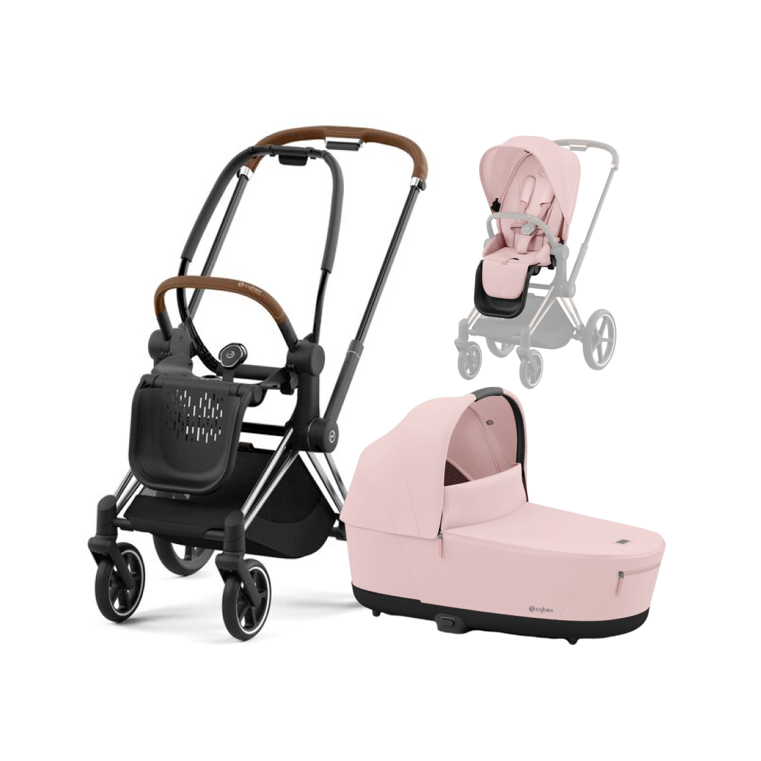 CYBEX PRIAM Kombikinderwagen chrome brown peach pink CYBEX PRIAM Kombikinderwagen chrome brown peach pink