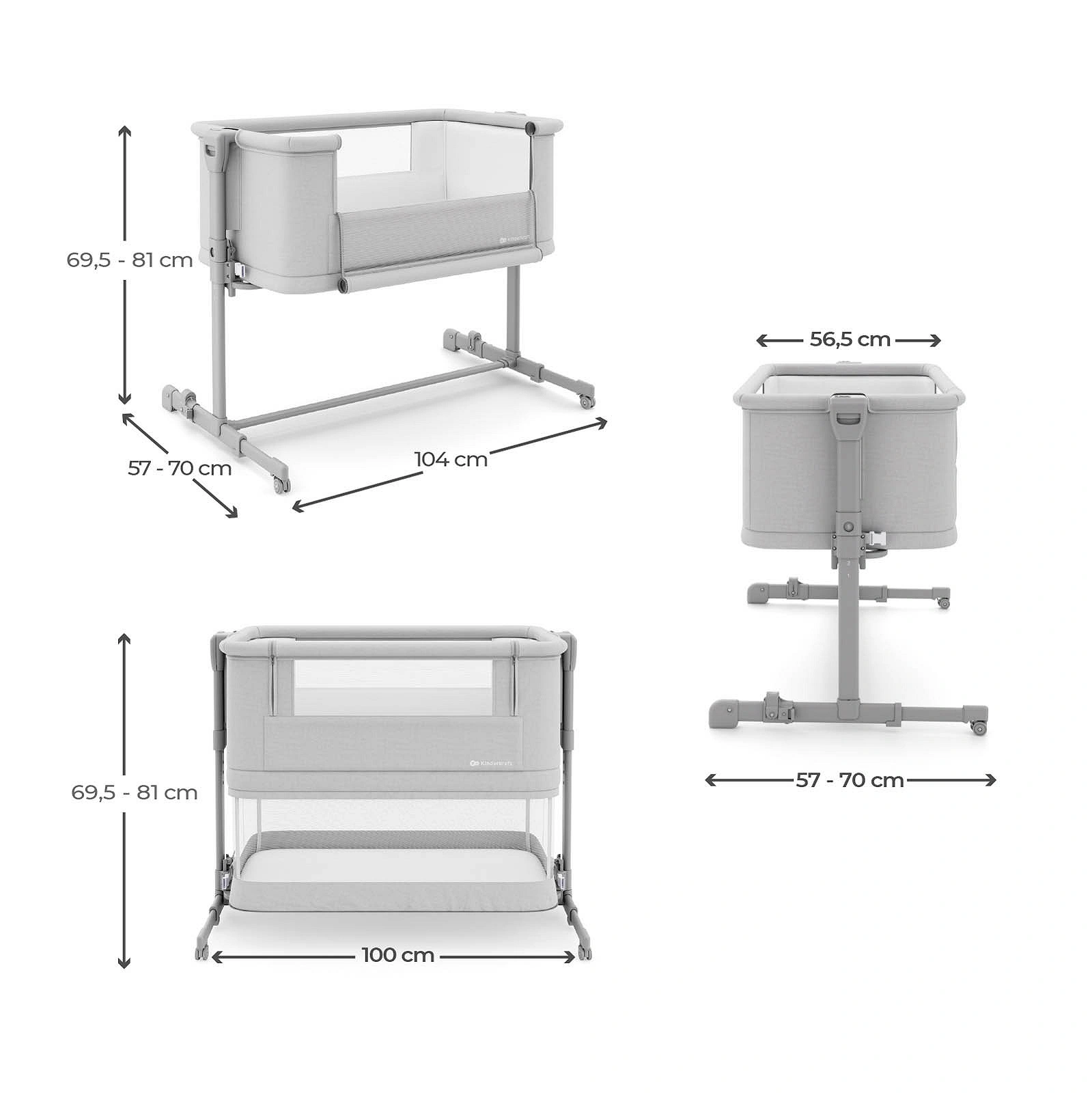 Kinderkraft 3in1 Beistellbett NESTEE Grow 2