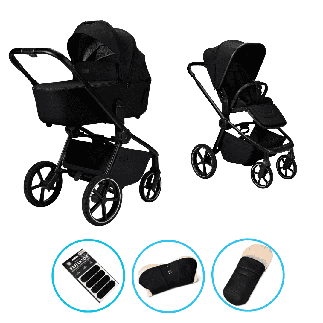 Moon RESEA 2.0 Onyx Kombikinderwagen inkl. Fußsack und Handmuff
