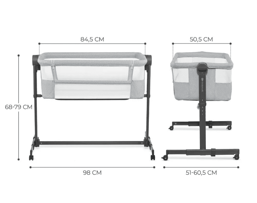 Kinderkraft 2in1 Beistellbett NESTE UP 2 grau