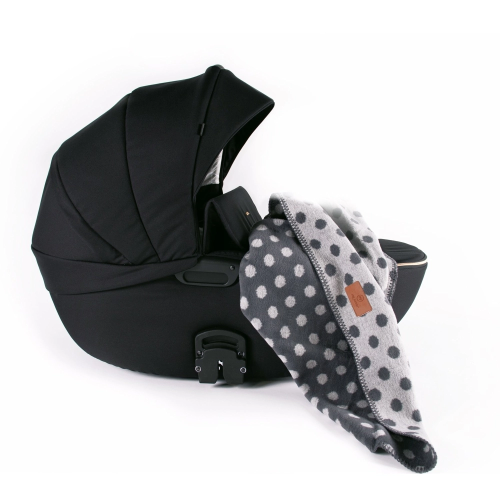 my junior Babydecke Baumwolle Graphite Dots Grey