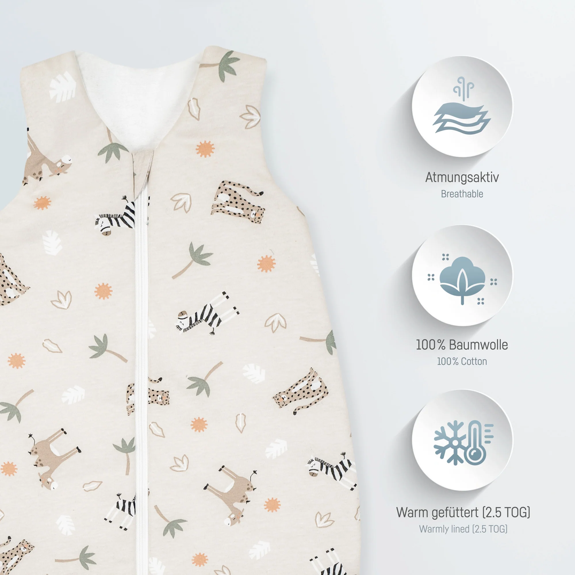 Julius Zöllner Jersey Schlafsack 68/74 - Savanne Beige 