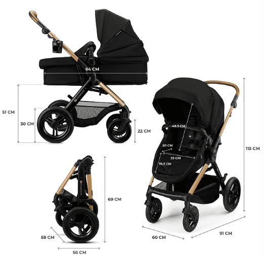 Kinderkraft 3in1 Kombikinderwagen MOOV 2 XL schwarz 