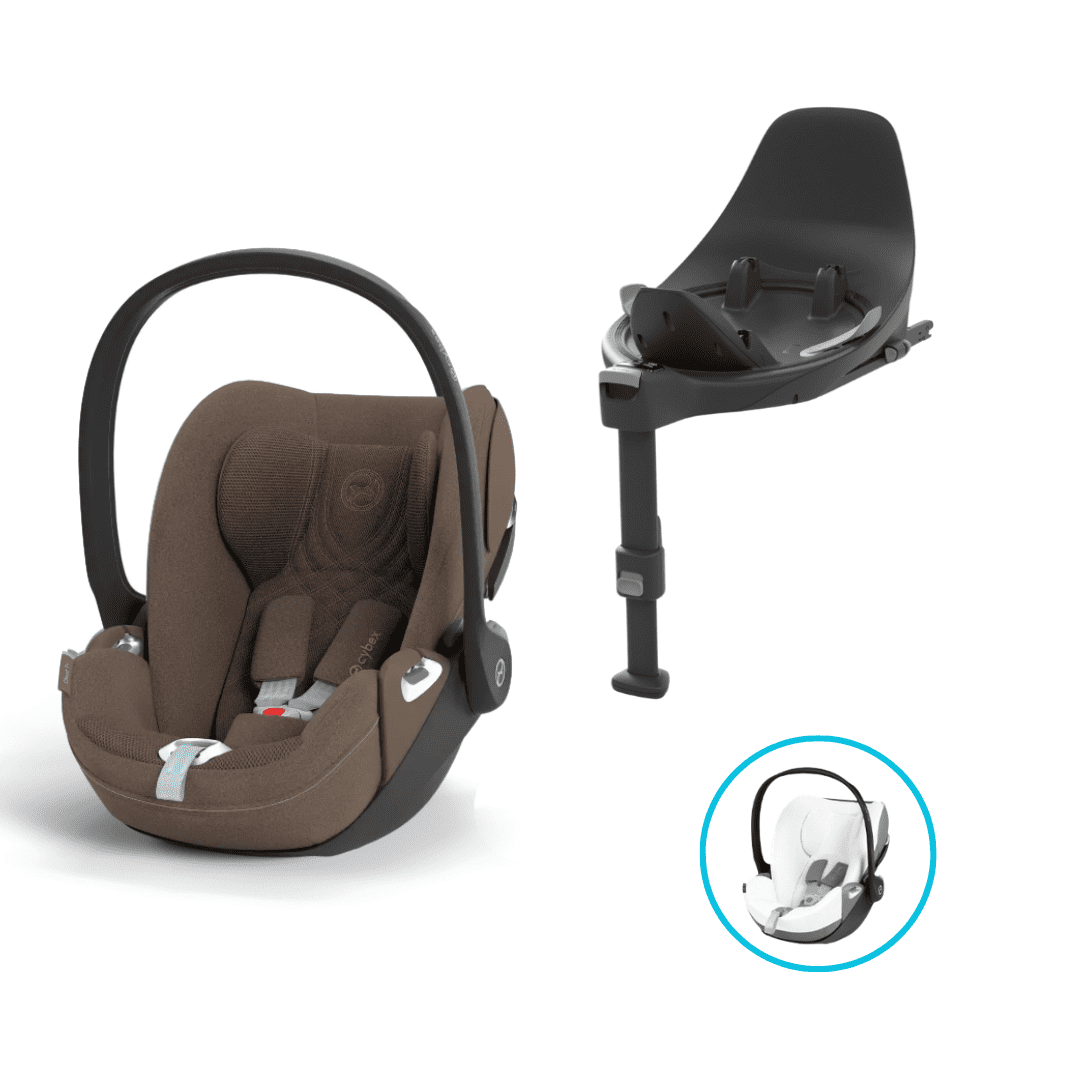 CYBEX Cloud T i-Size Plus Babyschale Coconut Brown inkl. Base T + Sommerbezug 