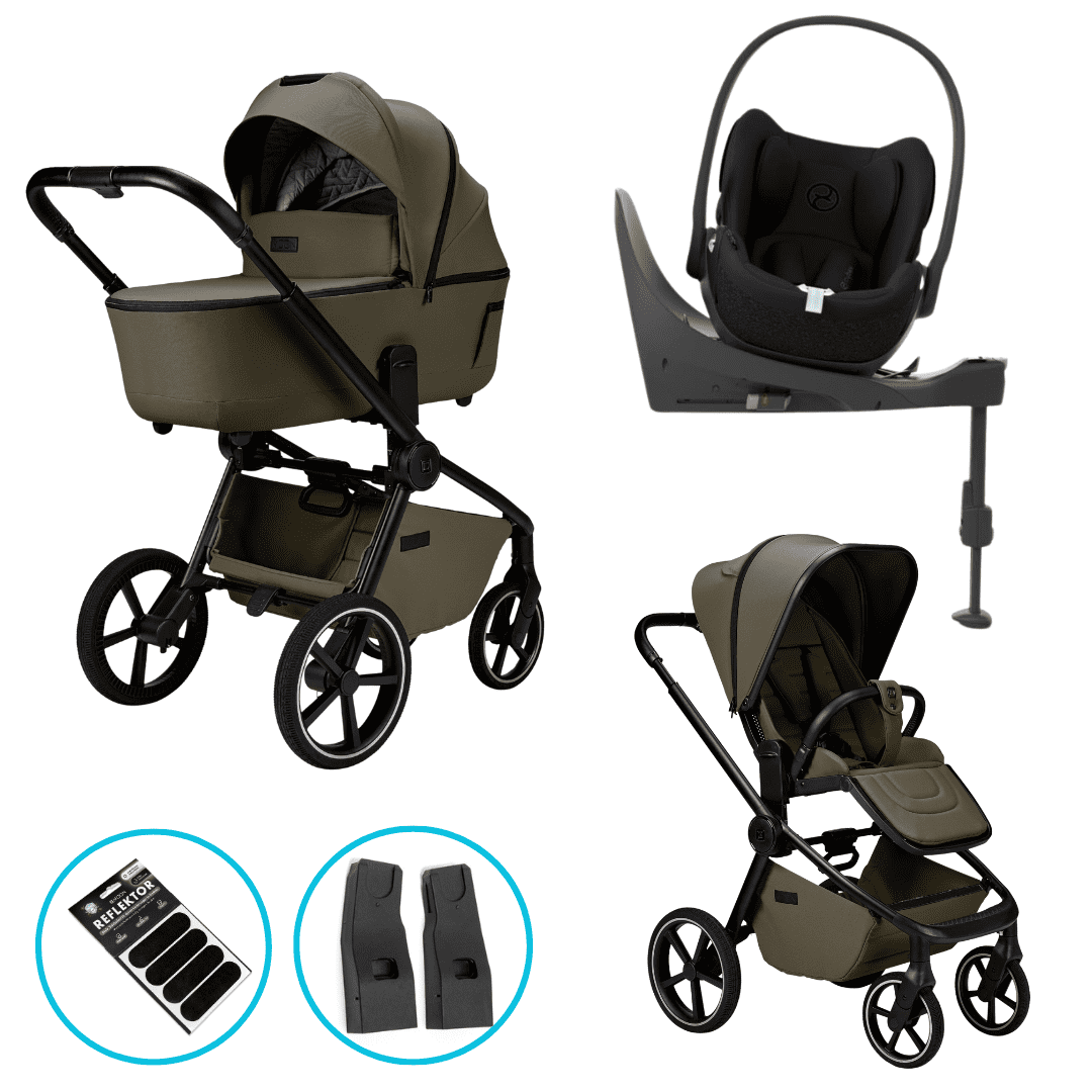 Moon RESEA 2.0 Moss Kombikinderwagen 4in1 Set inkl. Cloud T i-Size sepia black und Base T