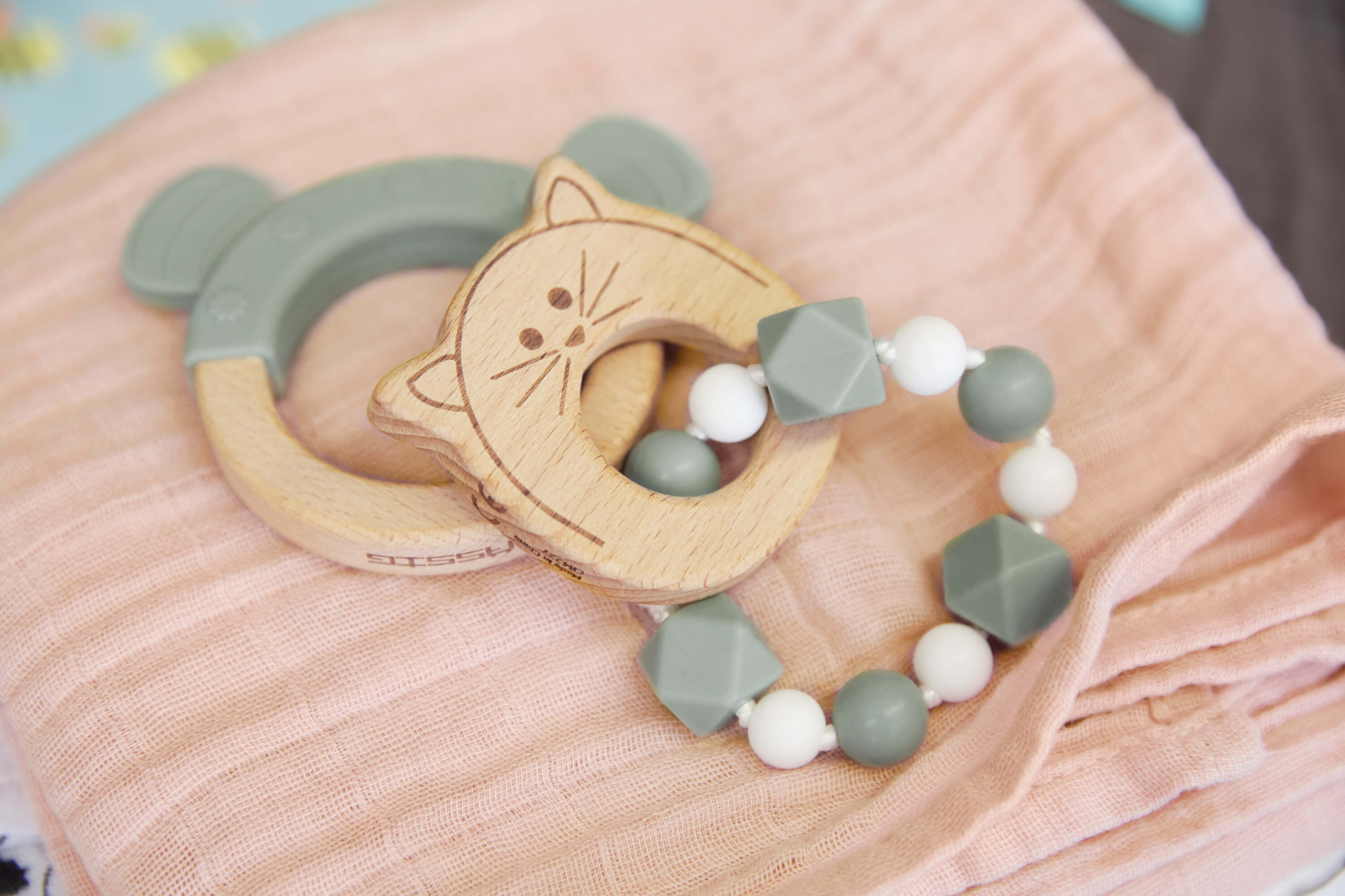 Lässig Greif-Ring Holz/Silicone Cat Lässig Greif-Ring Holz/Silicone Cat