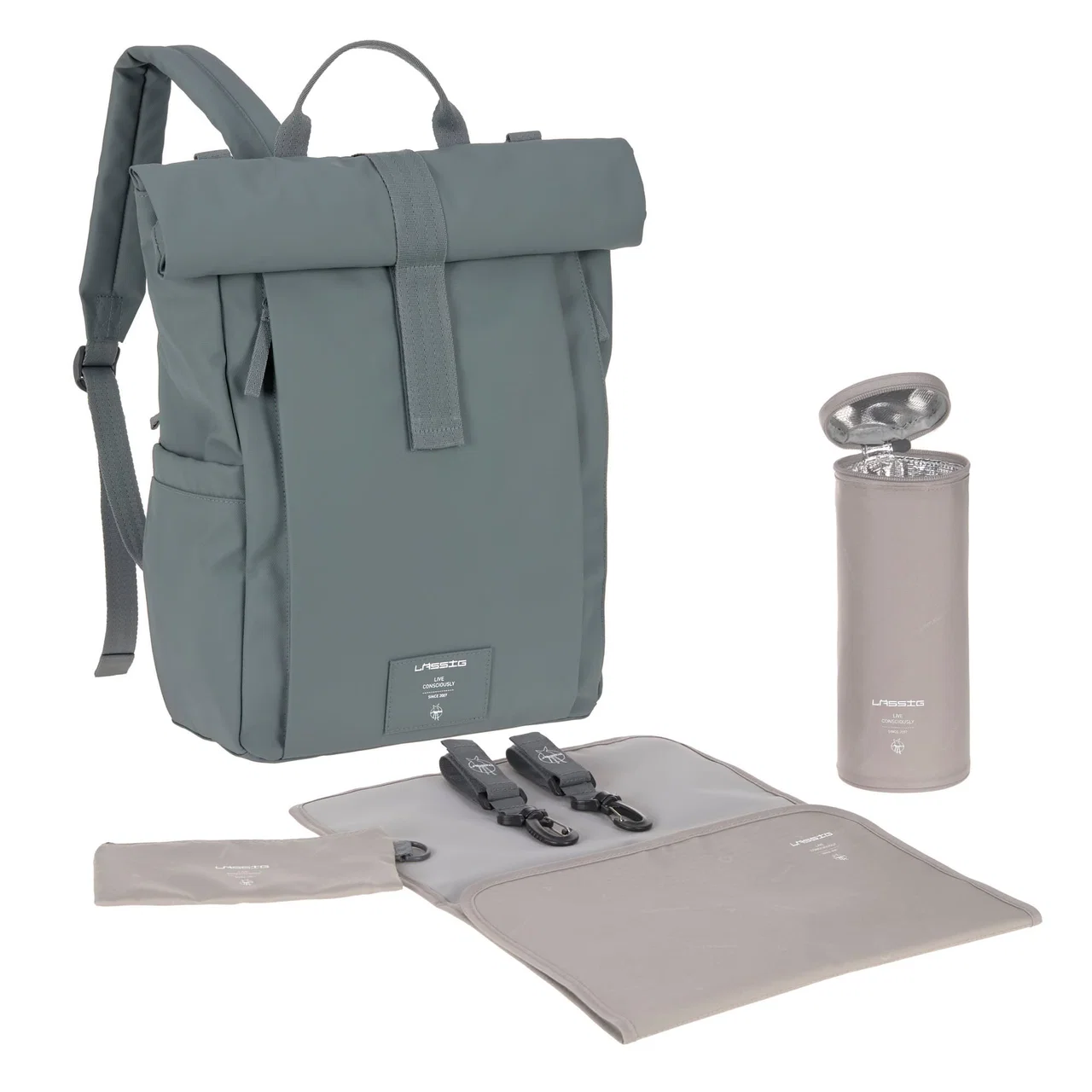 Lässig Wickelrucksack - Rolltop Backpack Anthracite