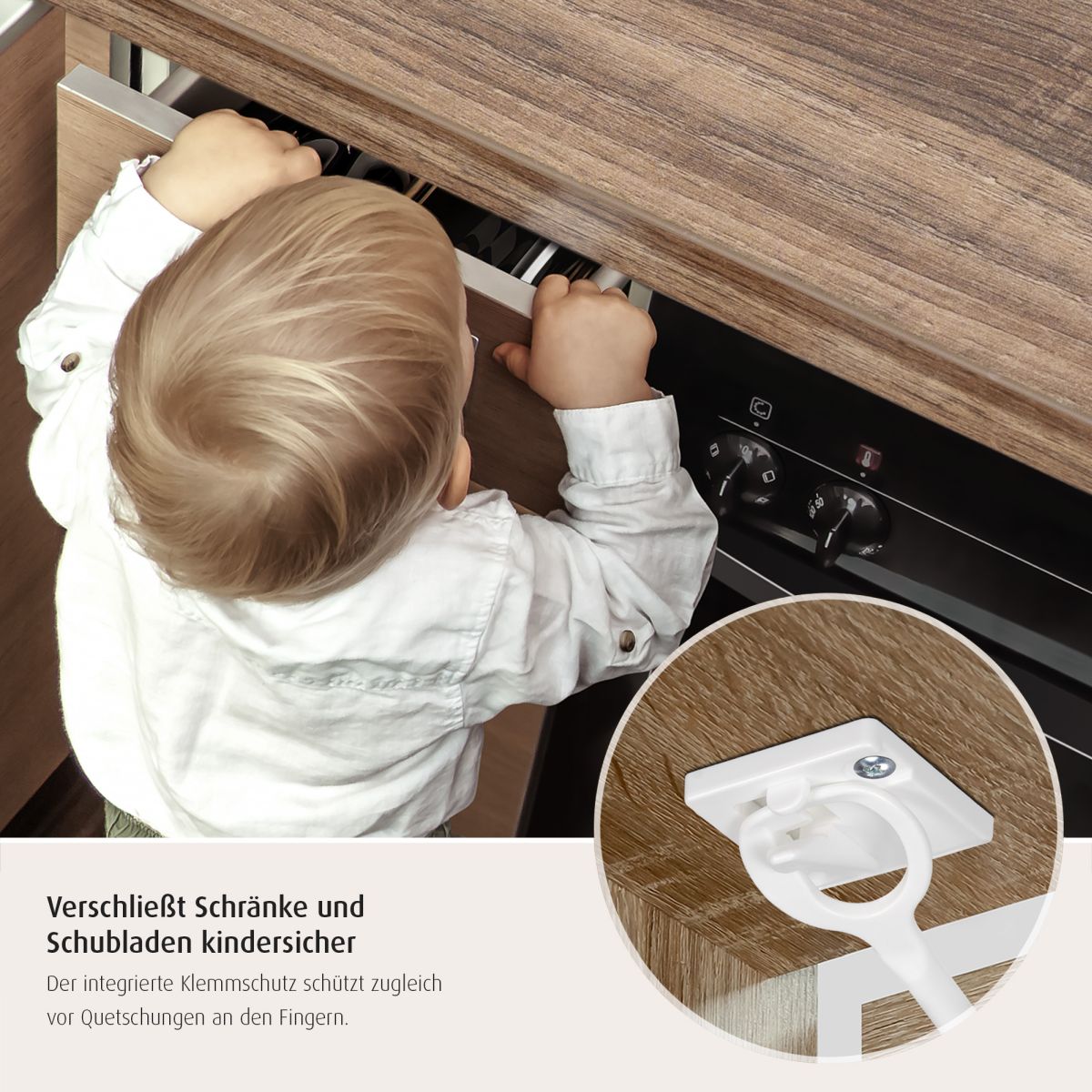 Reer Schrank- und Schubladensicherung mit Montagehilfe - 3er Pack Reer Schrank- und Schubladensicherung mit Montagehilfe - 3er Pack