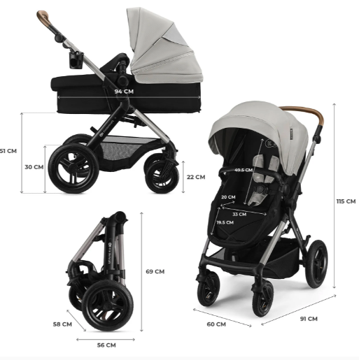 Kinderkraft 3in1 Kombikinderwagen MOOV 2 XL grau